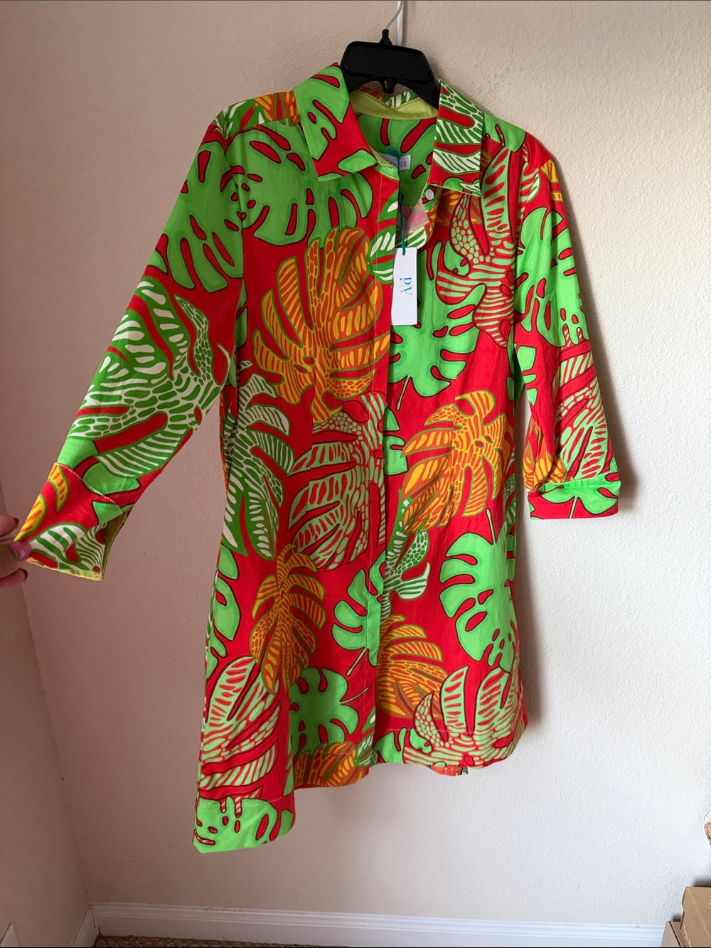 Perlavera 97% Cotton Dress. New w tags . Sustainable Brand.